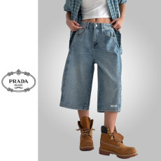 PRADA 프라다 버뮤다 하프 청 반바지