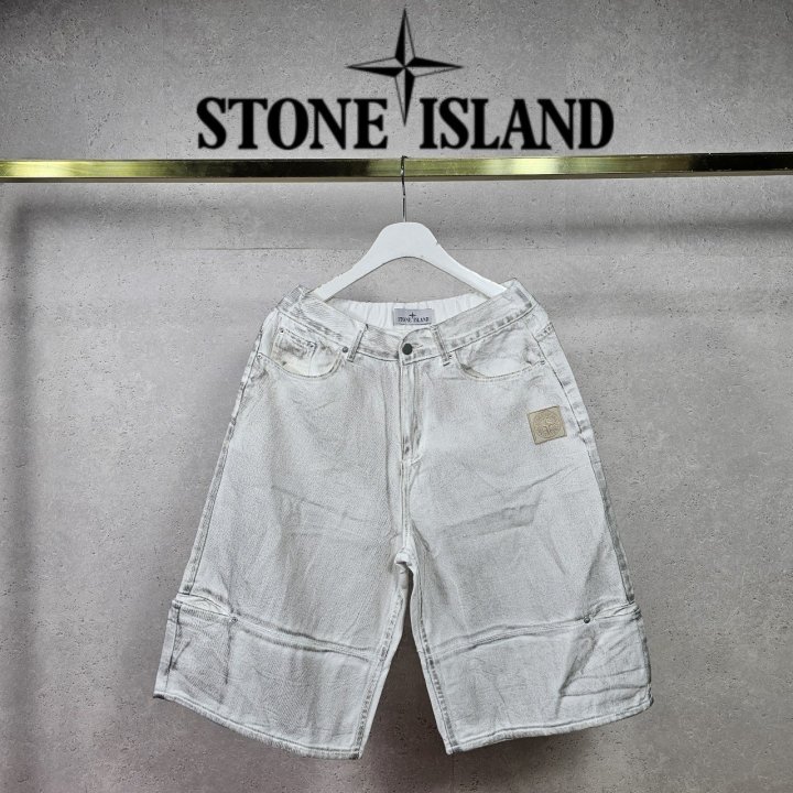 STONE ISLAND 스톤아랜드 핸드워싱 버뮤다 데님팬츠