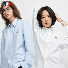 MAISON KITSUNE 메종키츠네 옐로 폭스헤드 솔리드 셔츠