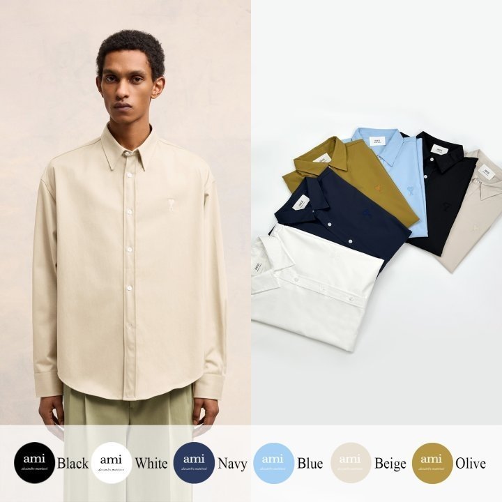 AMI 아미 드 꾀흐 박스 핏 셔츠 6COLOR