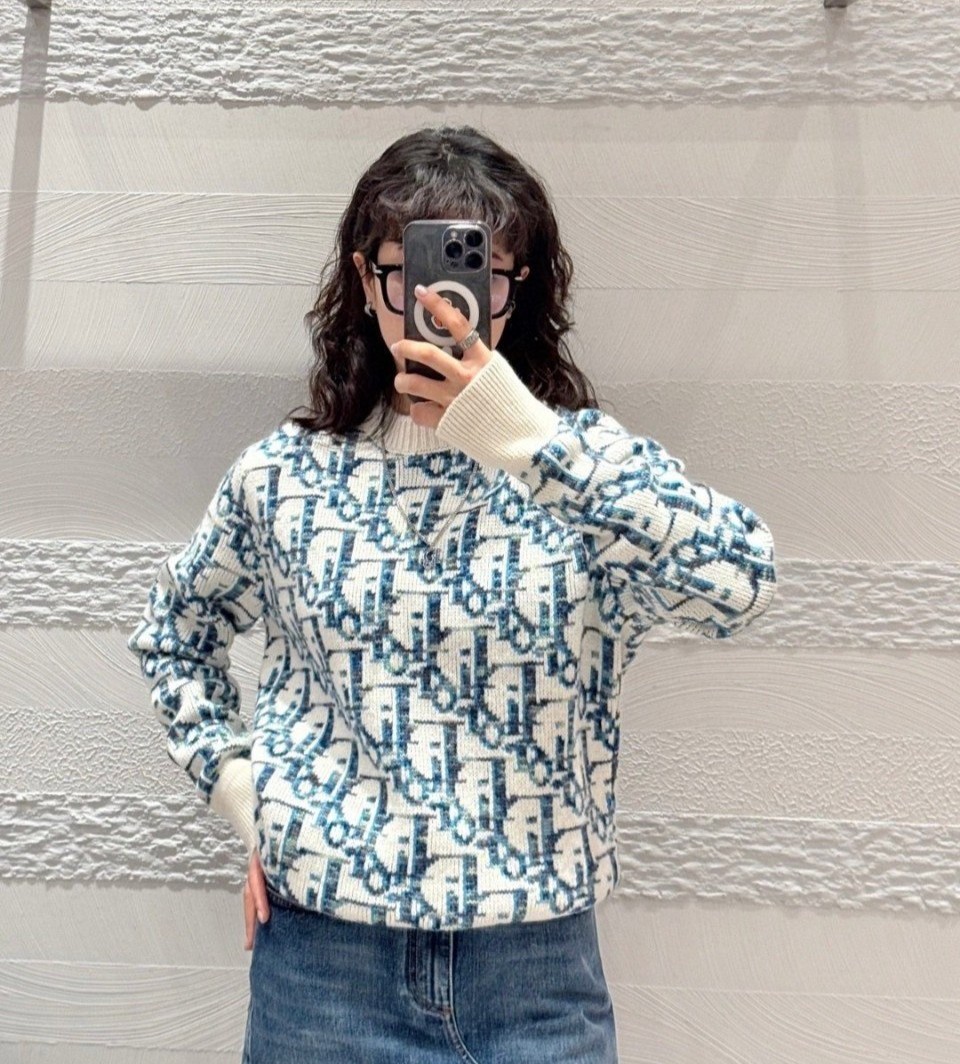 DIOR 디올 오블리크 패턴 니트