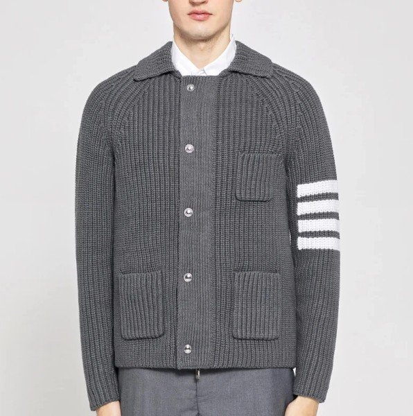 THOM BROWNE 톰브라운 4바 울 니트 가디건