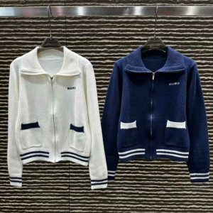 MIUMIU 미우미우 라펠 니트 집업 