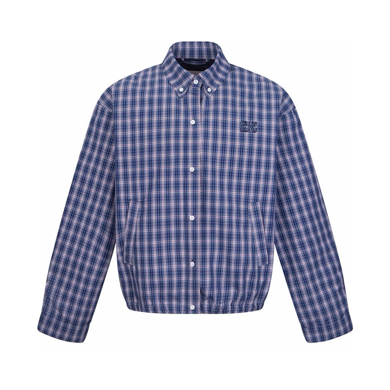 MIUMIU 미우미우 체크 패브릭 블루종 자켓