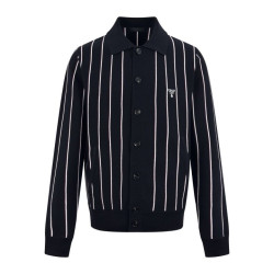 PRADA 프라다 스트라이프 카라 가디건