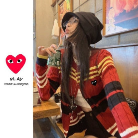 COMME DES GARCONS 꼼데가르송 배색 꽈배기 가디건 2COLOR