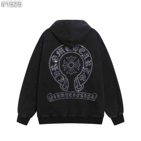 CHROME HEARTS 크롬하츠 비즈 포인트 레더 크로스 후드티셔츠