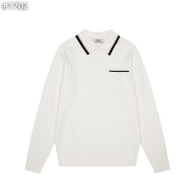 HERMES 에르메스 카라 배색 골지 니트