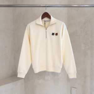 MAISON KITSUNE 메종키츠네 더블 폭스패치 하프 집업