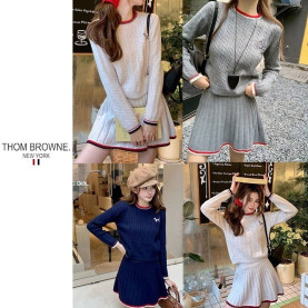 THOM BROWNE 톰브라운 라인 배색 강아지 투피스