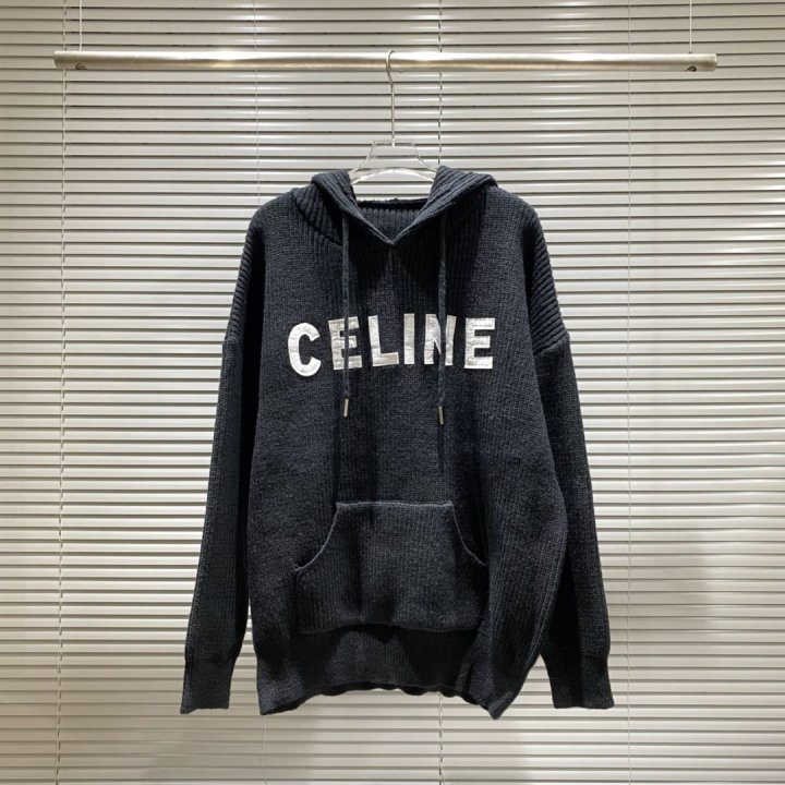 CELINE 셀린느 로고 패치 후드 니트