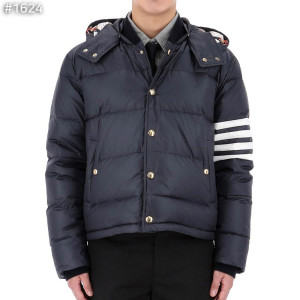 THOM BROWNE 톰브라운 마테 4선 후드 다운 봄버 자켓