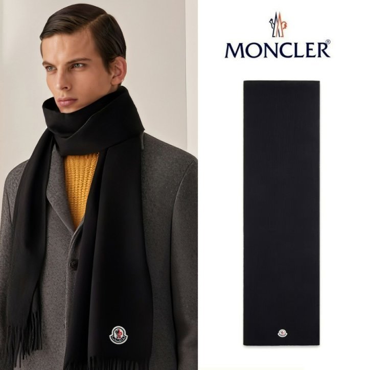 MONCLER 몽클레어 클래식 패치 울 머플러