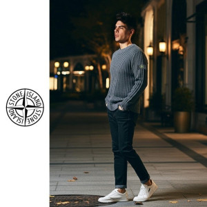 STONE ISLAND 스톤아일랜드 이중골지 패치 니트 3COLOR