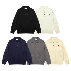 AMI 아미 8175 스몰 하트 폴로 스웨터