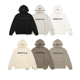 FEAR OF GOD 피어오브갓 에센셜 808 프론트 로고 플리스 후드