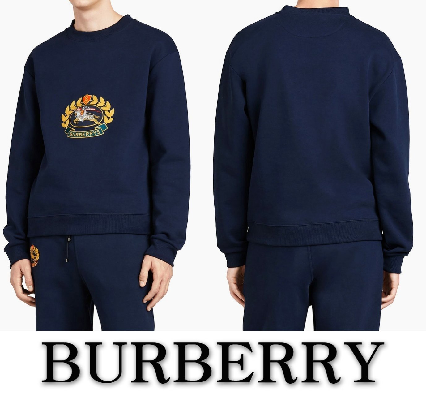 BURBERRY 버버리 크레스트 로고 풀자수 커플 맨투맨