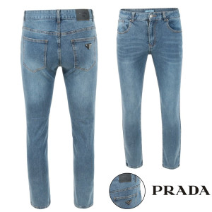 PRADA 프라다 클래식 로고 워싱 연청 슬림진