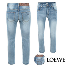 LOEWE 로에베 아나그램 자수 워싱 연청 슬림진