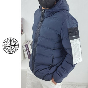 STONE ISLAND 스톤아일랜드 와펜 패치 경량 후드 패딩 2COLOR
