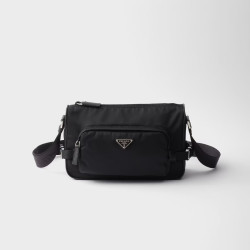 ●프라다 리나일론 및 사피아노 가죽 숄더 백●