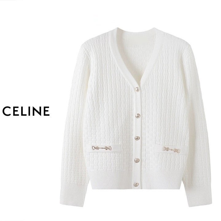 ●2월 판매 10위● CELINE 셀린느 금장 구르메트 니트 가디건 2COLOR
