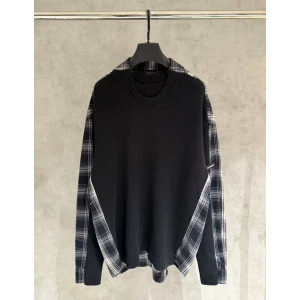 BALENCIAGA 발렌시아가 하이브리드 플래드 스웨터 니트