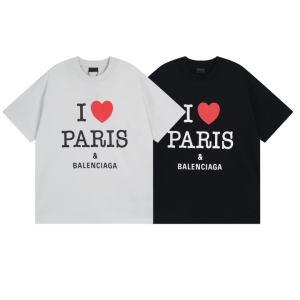 BALENCIAGA 발렌시아가 23142 아이 러브 파리 반팔