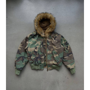 BALENCIAGA 발렌시아가 리버시블 카모 퍼 후드집업