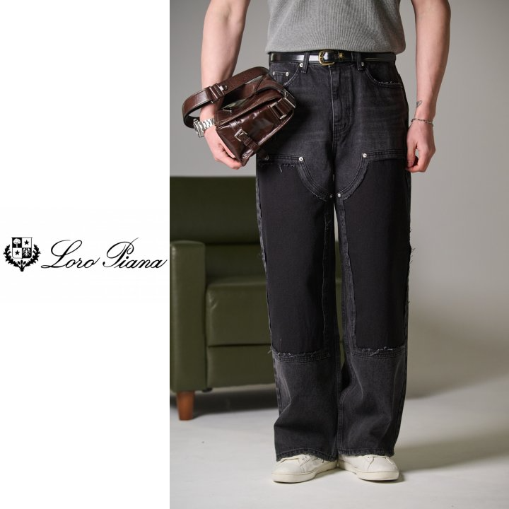 LOROPIANA 로로피아나 플라비오 퀄티드 데님바지