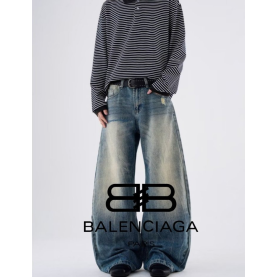 BALENCIAGA 발렌시아가 블루컷팅 팬츠