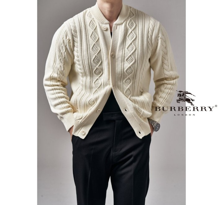 BURBERRY 버버리 케이블 폴로니트 스웨터 3COLOR