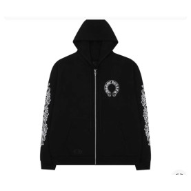 CHROME HEARTS 크롬하츠 홀스슈 플로랄 플리스 후드집업