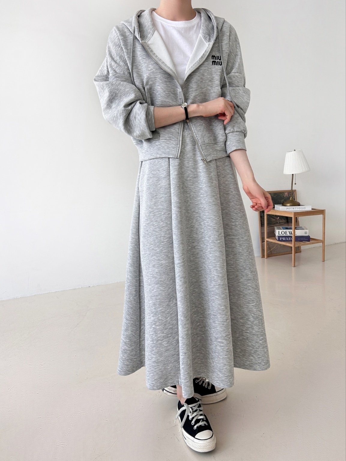 MIUMIU 미우미우 후드집업 롱스커트 세트 2COLOR