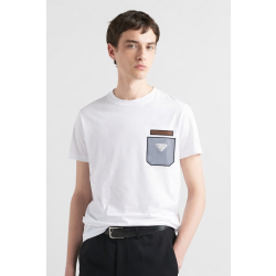 PRADA 프라다 레더 포켓 디테일 코튼 숏 슬리브 티셔츠 2COLOR