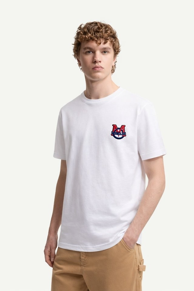 MONCLER 몽클레어 M 로고 올자수 프린트 숏 슬리브 티셔츠 2COLOR