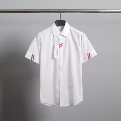 THOM BROWNE 톰브라운 앞라인 소매삼선 반팔 셔츠