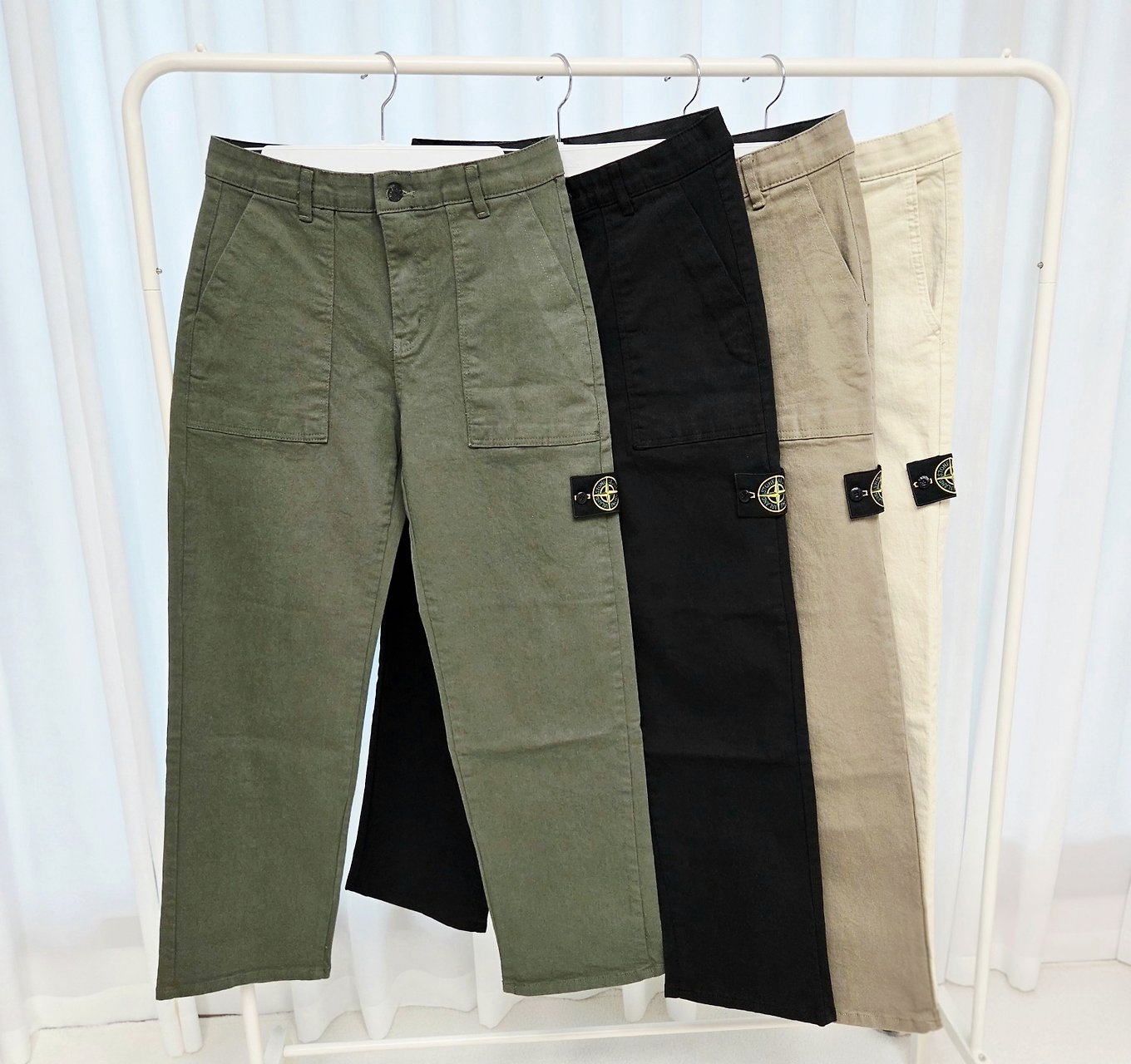 STONE ISLAND 스톤아일랜드 히든밴딩 워싱코튼 퍼티그팬츠