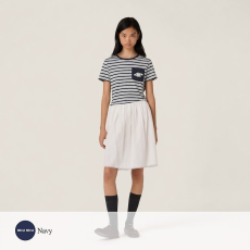 MIUMIU 미우미우 스트라이프 포켓 티셔츠