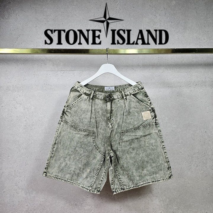 STONE ISLAND 스톤아일랜드 피그먼트 타이다이 워싱데님 하프팬츠 3COLOR