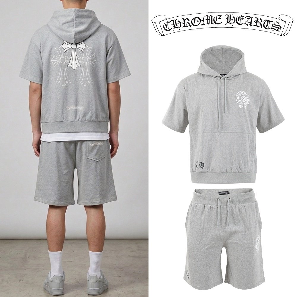 CHROME HEARTS 크롬하츠 할리우드 프린팅 오버핏 후드 셋업 2COLOR