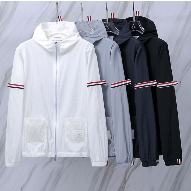 THOM BROWNE 톰브라운 001 RWB 암밴드 립스탑 후드 윈드브레이커