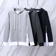 THOM BROWNE 톰브라운 118 사선 배색 후드 집업